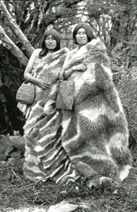 Selknam women in furs
