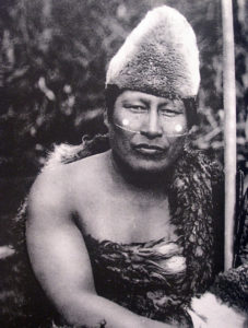 Selknam man with face paint